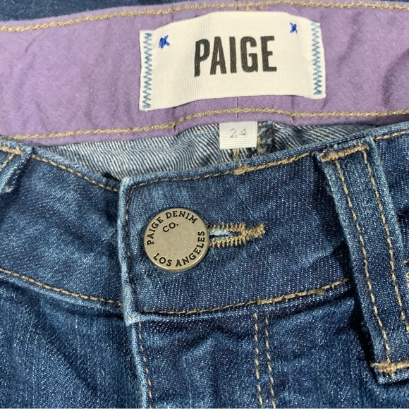 PAIGE Skyline Skinny Jeans with Puckering Women's Waist 24 #722 - Picture 4 of 11